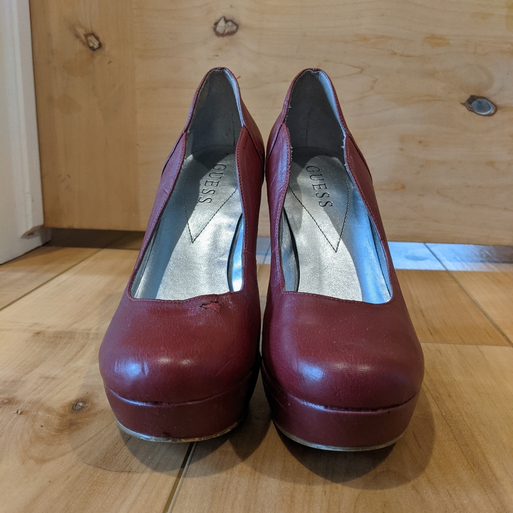 Red stiletto platforms - Picture 4 of 5